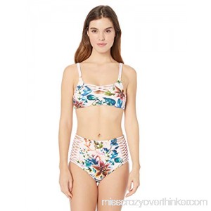 YDX Women's High Waisted Bikini Two Piece Set Push Up Swimsuit Beachwear Tealy Floral B07KBRPPWQ